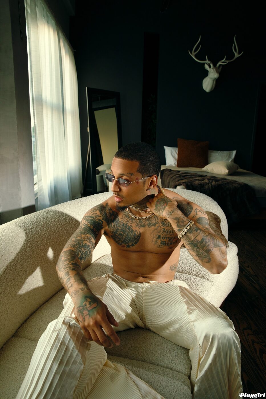 Pants: Vorise Chantel • underwear: Tom Ford •  shades: Gucci.